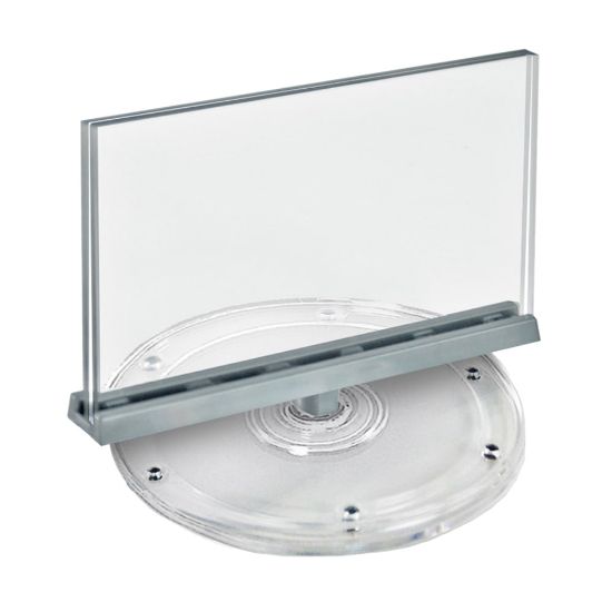 Picture of Azar Displays Revolving Acrylic Horizontal 2-Sided Sign Holders, 6-3/4in x 8-1/2in, Clear, Set Of 2 Holders