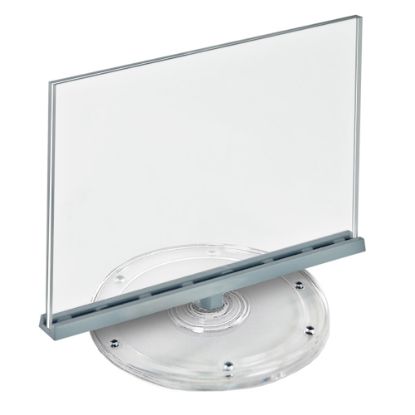 Picture of Azar Displays Revolving Acrylic Horizontal 2-Sided Sign Holders, 9-3/4in x 11in, Clear, Pack Of 2 Sign Holders