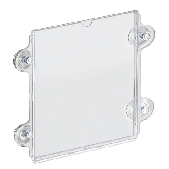 Picture of Azar Displays Acrylic Window/Door Sign Holders With Suction Cups, 8-1/2inL x 11inH, Clear, Pack Of 10 Holders