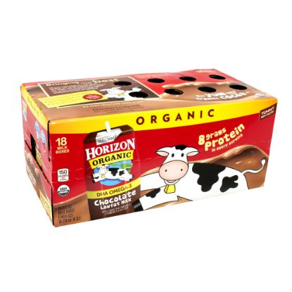 Picture of Horizon Organic Chocolate Low-Fat Milk Boxes, 8 Fl Oz, Pack Of 18