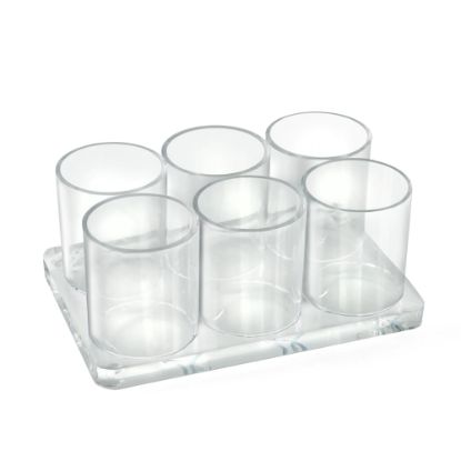 Picture of Azar Displays Acrylic Deluxe 6-Cup Holder, 3inH x 7inW x 4-3/4inD, Clear