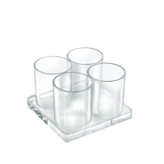 Picture of Azar Displays Acrylic Deluxe 4-Cup Holder, 3inH x 4-7/8inW x 4-7/8inD, Clear