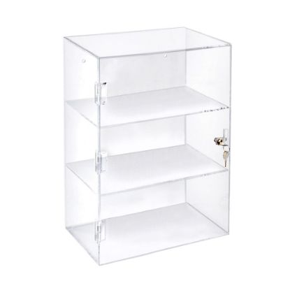 Picture of Azar Displays Acrylic 2-Shelf Lockbox Countertop Display, 17-1/4inH x 12-3/8inW x 7-7/8inD, Clear