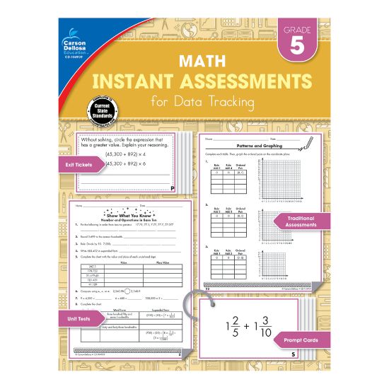 Picture of Carson-Dellosa Instant Assessments For Data Tracking Math Resource Book, Grade 5