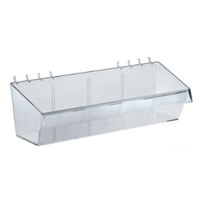 Picture of Azar Displays Divider Bins, Small Size, 4in x 13in x 4in, Clear, Pack Of 4