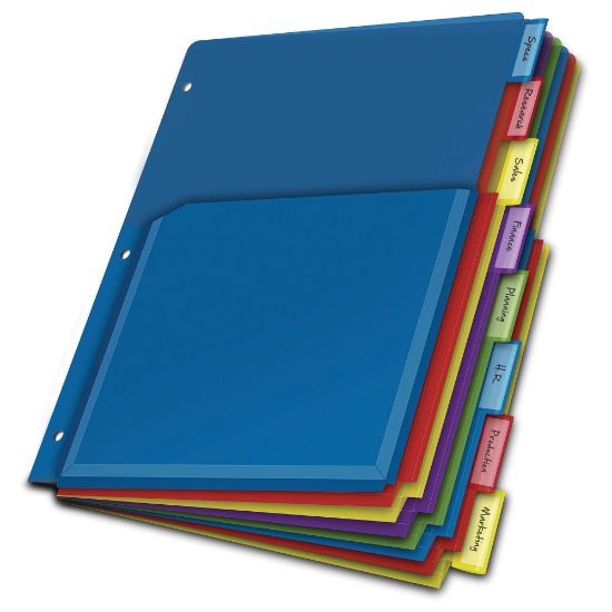 Picture of Office Depot Brand Expanding Index Dividers, 8 Tabs, Assorted, Pack Of 8