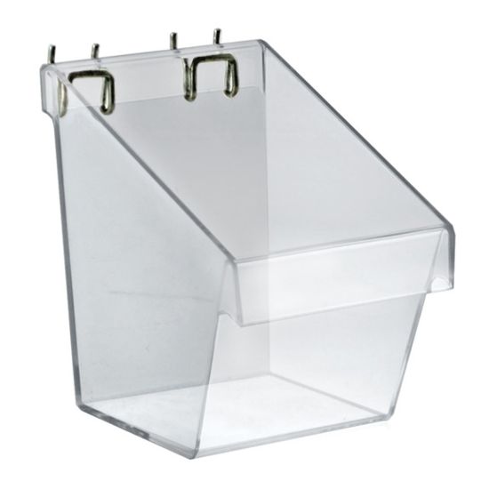 Picture of Azar Displays Bucket Displays For Pegboard/Slatwall, Metal U-Hooks Included, Medium Size, Clear, Pack Of 4