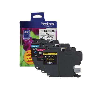 Picture of Brother LC3013 Cyan, Magenta, Yellow Ink Cartridges, Pack Of 3, LC30133PKS