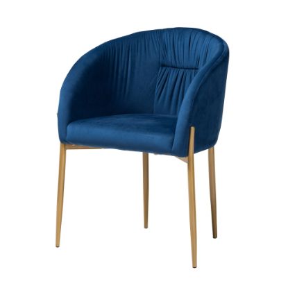 Picture of Baxton Studio Ballard Dining Chair, Navy Blue/Gold