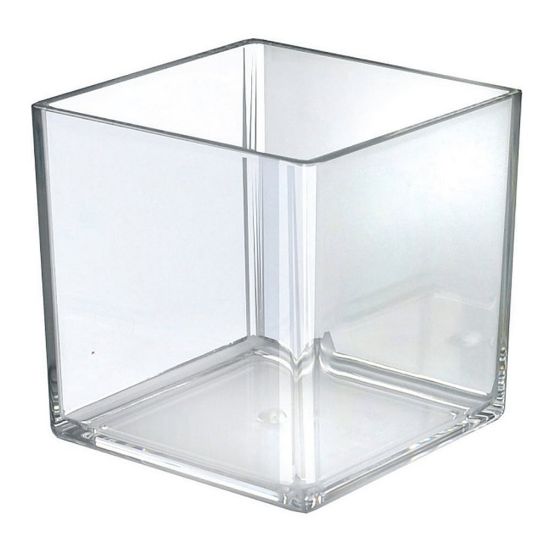 Picture of Azar Displays Deluxe Cube Bins, Small Size, 6in x 6in x 6in, Clear, Pack Of 4