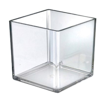 Picture of Azar Displays Deluxe Cube Bins, Medium Size, 7in x 7in x 7in, Clear, Pack Of 4