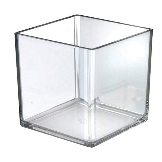 Picture of Azar Displays Deluxe Cube Bins, Medium Size, 7in x 7in x 7in, Clear, Pack Of 4