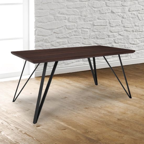 Picture of Flash Furniture Rectangular Dining Table, 29-1/4inH x 31-1/2inW x 63inD, Dark Ash