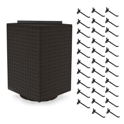 Picture of Azar Displays 4-Sided Revolving Pegboard Display With Hooks, 21inH x 14inW x 14inD, Black