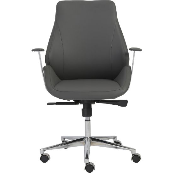 Picture of Eurostyle Bergen Faux Leather Low-Back Commercial Office Chair, Chrome/Gray