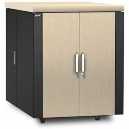 Picture of APC by Schneider Electric NetShelter CX 18U Secure Soundproof Server Room, Gray/Oak