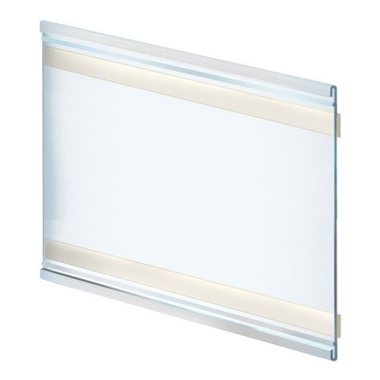 Picture of Azar Displays Adhesive-Back Acrylic Nameplate Holders, 7inH x 11inW x 1/4inD, Clear, Pack Of 10 Holders