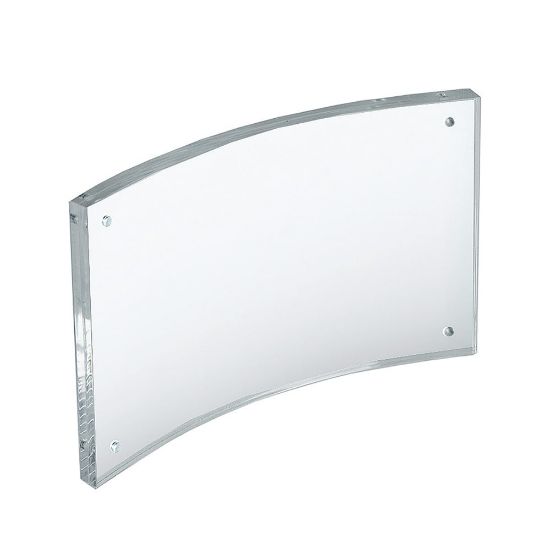 Picture of Azar Displays Curved Magnetic Acrylic Sign Holders, 4in x 6in, Clear, Pack Of 2 Holders