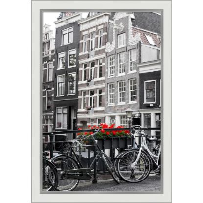 Picture of Amanti Art Narrow Picture Frame, 33in x 23in, Matted For 20in x 30in, Eva White Silver