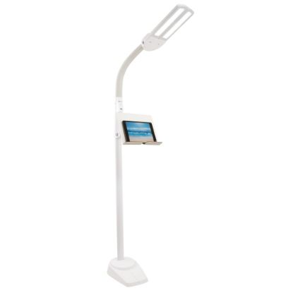 Picture of OttLite Dual Shade LED Floor Lamp With USB Charging Station, 62inH, White