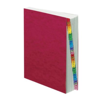 Picture of Pendaflex Pressguard Exp 1-31 Index Desk File - 31 x Divider(s) - Printed Tab(s) - Digit - 1-31 - Letter - 8 1/2in Width x 11in Length - Red Pressguard Divider - Multicolor Tab(s) - 1 Each