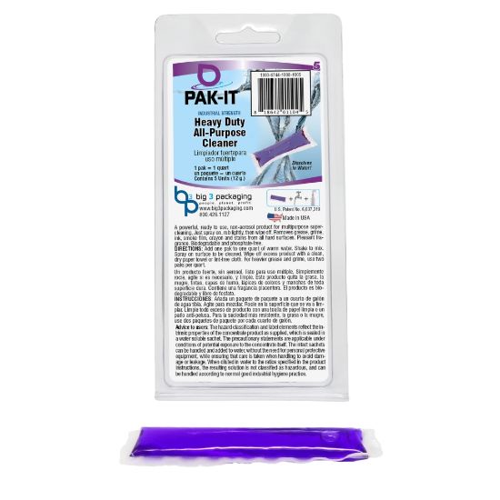 Picture of PAK-IT Heavy-Duty All-Purpose Cleaner Packet, Pleasant Scent, Pack Of 5