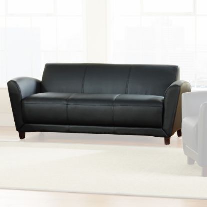 Picture of Lorell Accession Bonded Leather Reception Sofa, Black