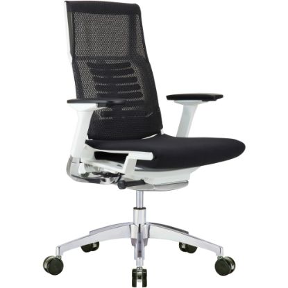 Picture of Raynor Powerfit Ergonomic Fabric Mid-Back Executive Office Chair, Black/White