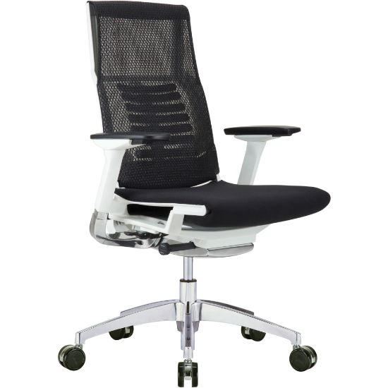 Picture of Raynor Powerfit Ergonomic Fabric Mid-Back Executive Office Chair, Black/White