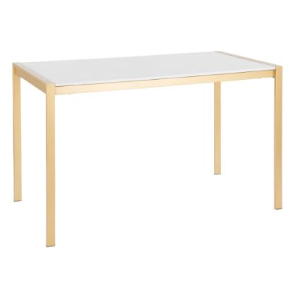 Picture of LumiSource Fuji Industrial Dining Table, 29-3/4inH x 50-1/4inW x 27-3/4inD, Gold/White