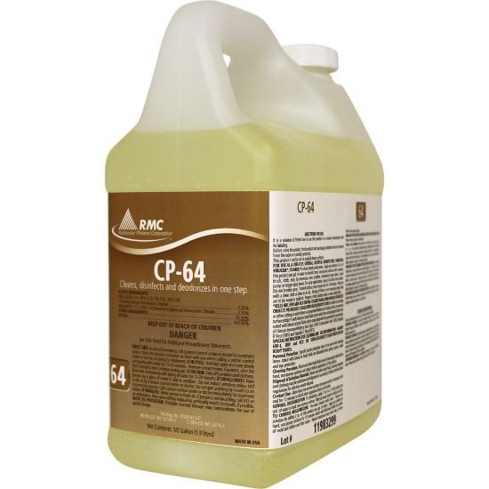 Picture of RMC CP-64 Cleaner - For Toilet - Concentrate - 64 fl oz (2 quart) - Fresh Lemon Scent - 4 / Carton - Disinfectant - Yellow