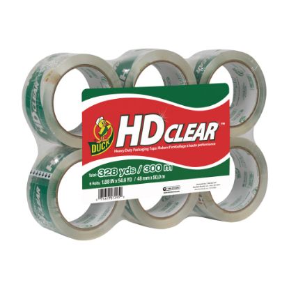 Picture of Duck HD Clear Heavy-Duty Packaging Tape, 3in Core, 1.88in x 54.6 yd., Clear, Pack Of 6