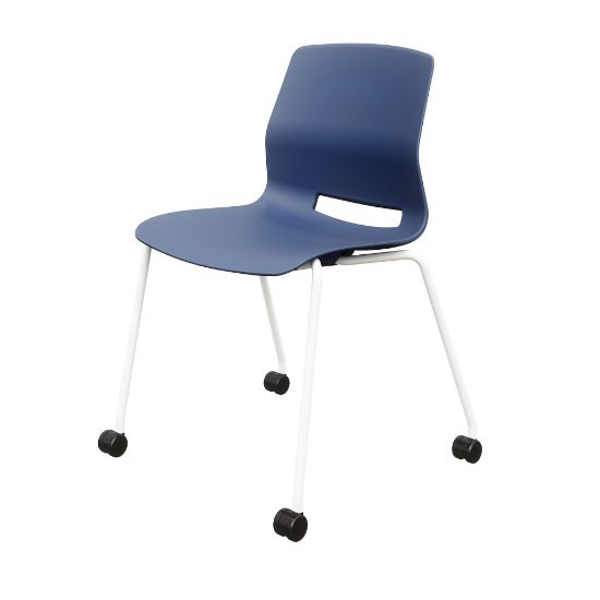 Picture of KFI Studios Imme Stack Chair With Caster Base, Navy/White