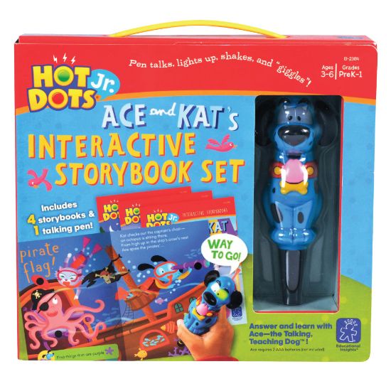 Picture of Educational Insights Hot Dots Jr. Interactive Storybooks - 4 Book Set with Ace-the Talking, Teaching Dog Pen