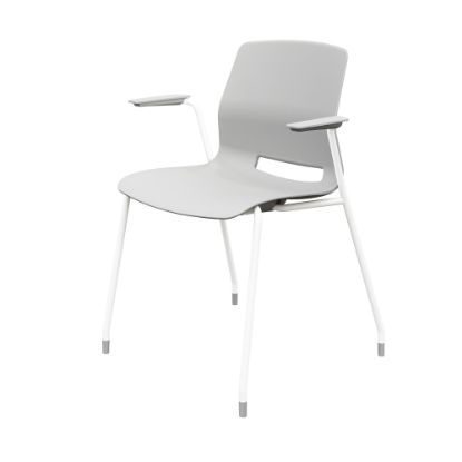 Picture of KFI Studios Imme Stack Chair With Arms, Light Gray/White