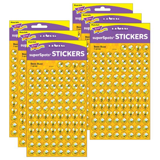 Picture of Trend SuperSpots Stickers, Bees Buzz, 800 Stickers Per Pack, Set Of 6 Packs