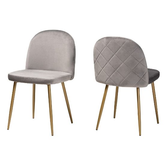 Picture of Baxton Studio Fantine Dining Chairs, Gray/Gold, Set Of 2 Chairs