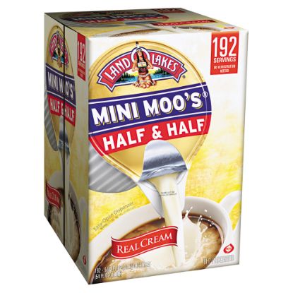 Picture of Land OLakes Mini Moos Half-And-Half Liquid Coffee Creamer, Original Flavor, 0.28 Oz Single Serve x 192