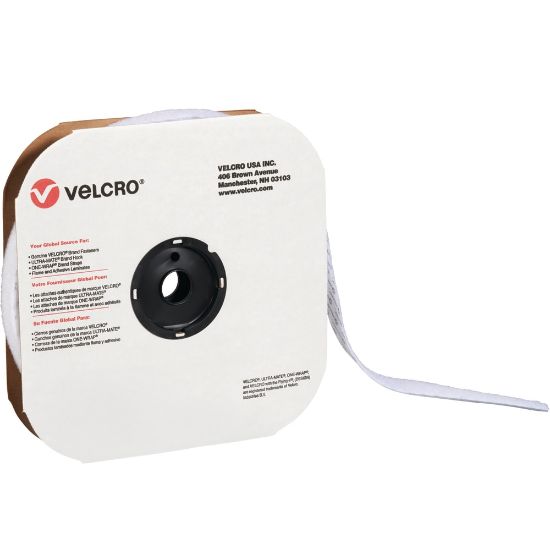 Picture of VELCRO Brand Loop Tape, Strips, 1 1/2in x 75ft, White