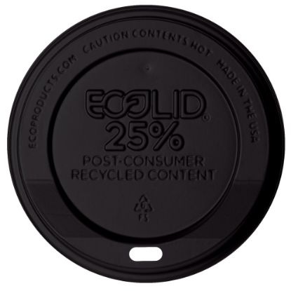 Picture of Eco-Products EcoLid Hot Cup Lids, 10-20 Oz, 25% Recycled, Black, Pack Of 1,000 Lids