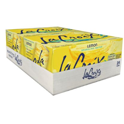 Picture of LaCroix Core Sparkling Water with Natural Lemon Flavor, 12 Oz, Case of 24 Cans