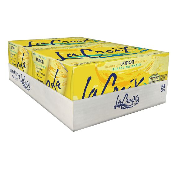 Picture of LaCroix Core Sparkling Water with Natural Lemon Flavor, 12 Oz, Case of 24 Cans