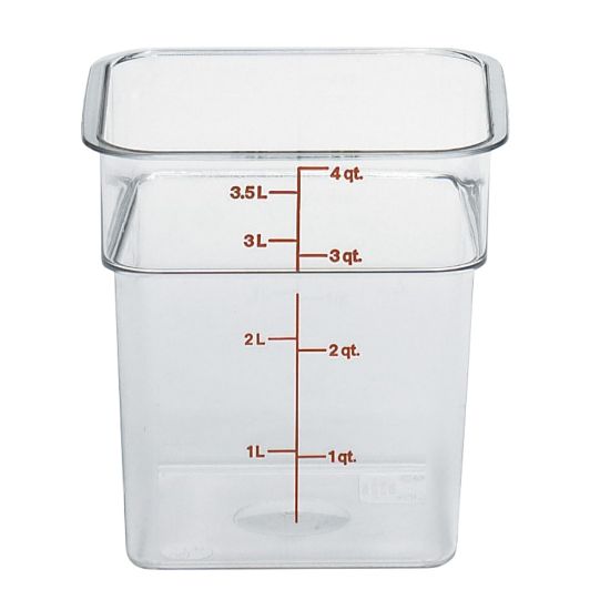 Picture of Cambro Camwear 4-Quart CamSquare Storage Containers, Clear, Set Of 6 Containers