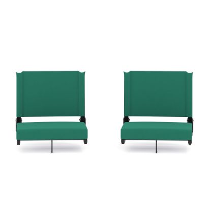 Picture of Flash Furniture Grandstand Comfort Seats, Hunter Green/Black, Set Of 2 Seats