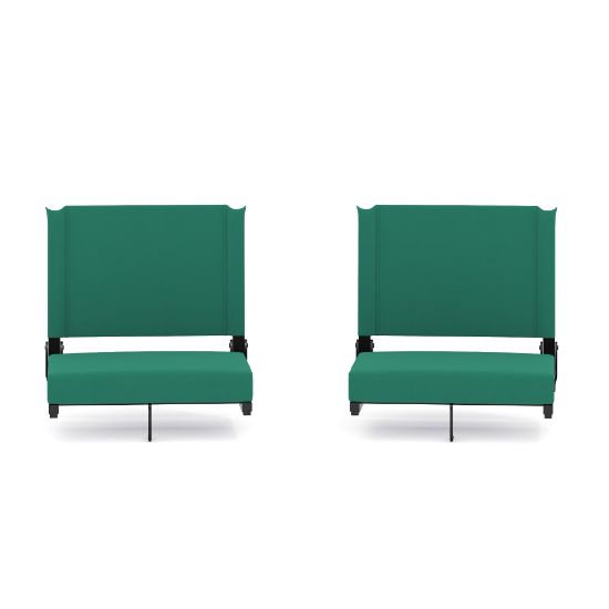 Picture of Flash Furniture Grandstand Comfort Seats, Hunter Green/Black, Set Of 2 Seats