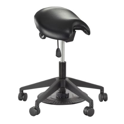 Picture of Safco Saddle Seat Lab Task Stool, Black Seat/Black Frame, Quantity: 1