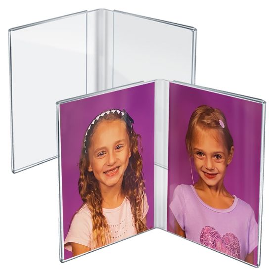 Picture of Azar Displays Side-By-Side Acrylic Photo Frames, 6in x 4in, Clear, Pack Of 2 Frames