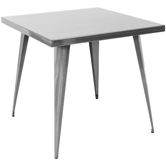 Picture of Lumisource Austin Industrial Dining Table, Square, Brushed Silver