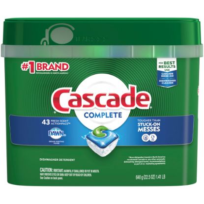 Picture of Cascade Complete ActionPacs Dishwasher Detergent Pods, Fresh Scent, Box Of 43