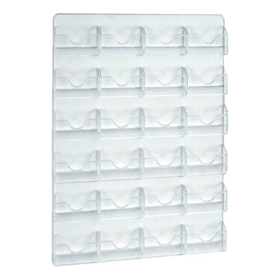 Picture of Azar Displays 24-Pocket Wall-Mount Business Card Holders, 18inH x 15-5/8inW x 1inD, Clear, Pack Of 2 Holders